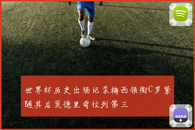 世界杯历史出场记录梅西领衔C罗紧随其后莫德里奇位列第三